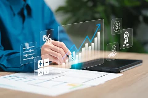Financial analyst working with growth charts